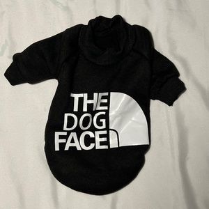 Dog Face (North Face) Black Little Dog Sweater (Extra Small)